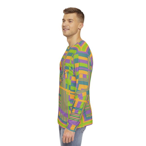 Men's Long Sleeve Shirt (AOP) - Unity4Canada - Pastels - Geometric BG - Image 5