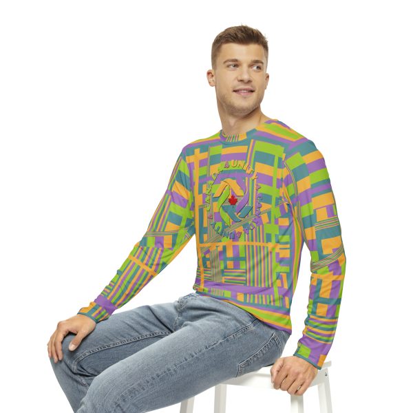 Men's Long Sleeve Shirt (AOP) - Unity4Canada - Pastels - Geometric BG - Image 7