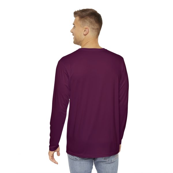 Men's Long Sleeve Shirt (AOP) - END RACE BASED LAW - Pinks Caldera - Purple BG - Image 4