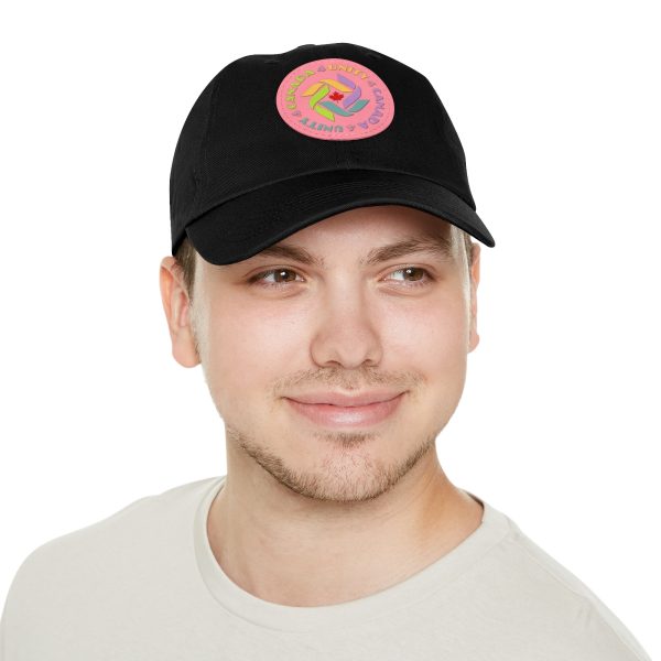 Dad Hat with Leather Patch (Round) - Unity4Canada - Pastels - Image 89