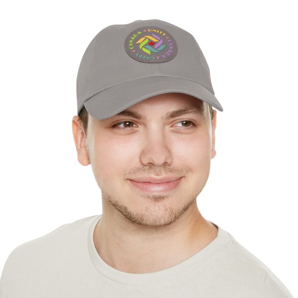 Dad Hat with Leather Patch (Round) - Unity4Canada - Pastels - Image 152