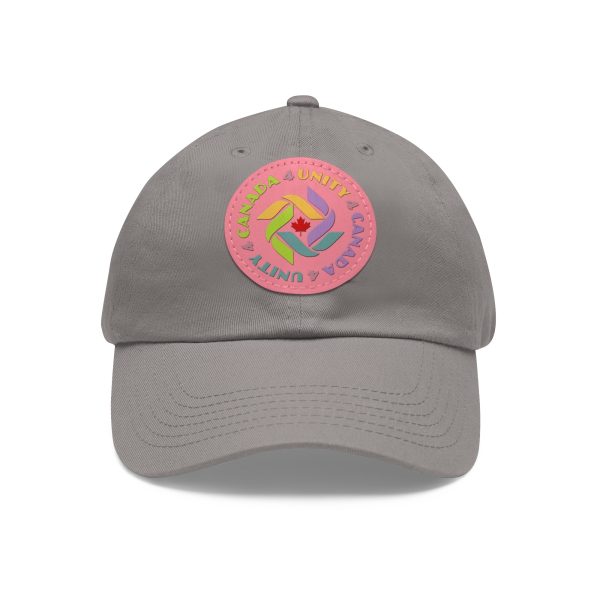 Dad Hat with Leather Patch (Round) - Unity4Canada - Pastels - Image 162