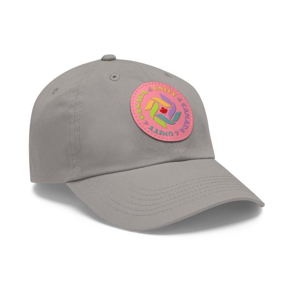 Dad Hat with Leather Patch (Round) - Unity4Canada - Pastels - Image 163