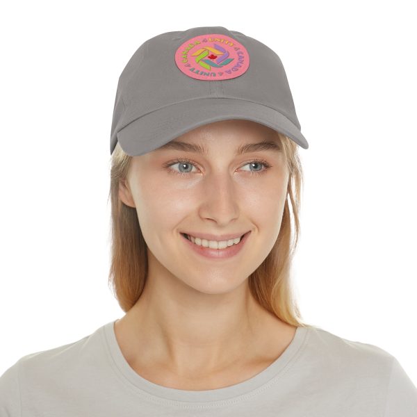 Dad Hat with Leather Patch (Round) - Unity4Canada - Pastels - Image 165