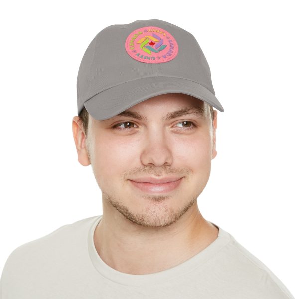 Dad Hat with Leather Patch (Round) - Unity4Canada - Pastels - Image 166