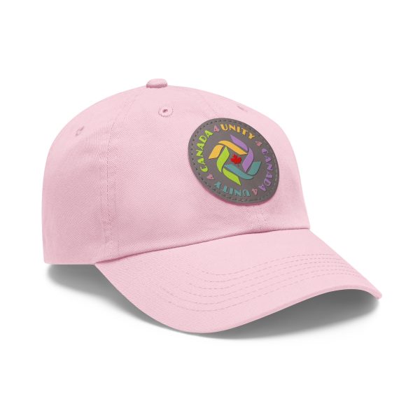 Dad Hat with Leather Patch (Round) - Unity4Canada - Pastels - Image 128