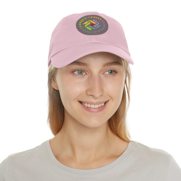 Dad Hat with Leather Patch (Round) - Unity4Canada - Pastels - Image 130