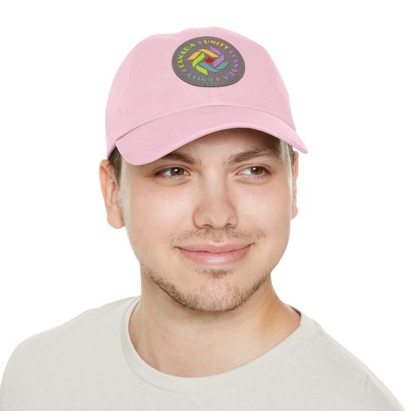 Dad Hat with Leather Patch (Round) - Unity4Canada - Pastels - Image 131