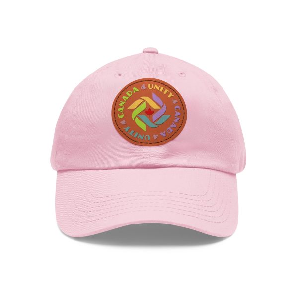 Dad Hat with Leather Patch (Round) - Unity4Canada - Pastels - Image 134