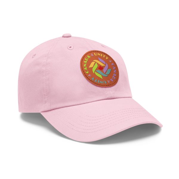 Dad Hat with Leather Patch (Round) - Unity4Canada - Pastels - Image 135