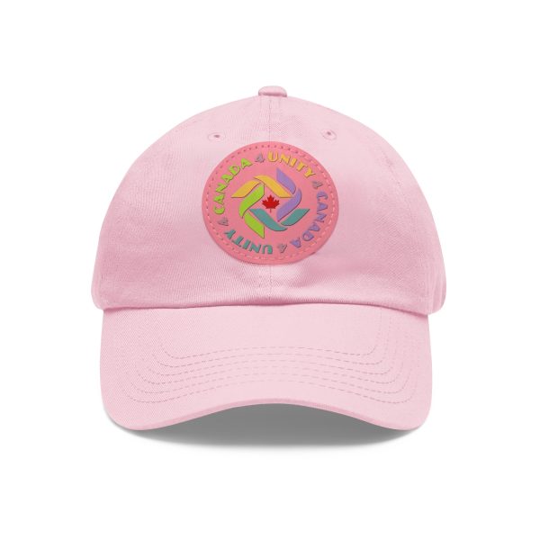 Dad Hat with Leather Patch (Round) - Unity4Canada - Pastels - Image 2