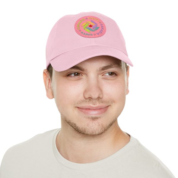 Dad Hat with Leather Patch (Round) - Unity4Canada - Pastels - Image 5