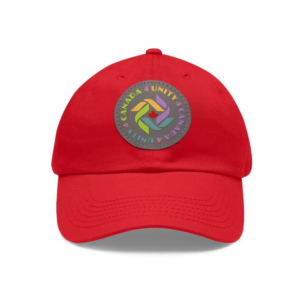 Dad Hat with Leather Patch (Round) - Unity4Canada - Pastels - Image 43