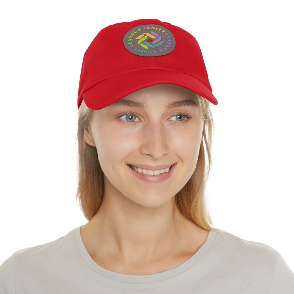 Dad Hat with Leather Patch (Round) - Unity4Canada - Pastels - Image 46