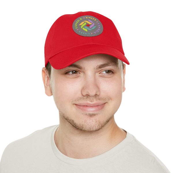 Dad Hat with Leather Patch (Round) - Unity4Canada - Pastels - Image 47