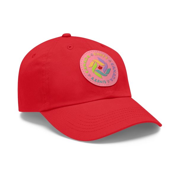 Dad Hat with Leather Patch (Round) - Unity4Canada - Pastels - Image 58