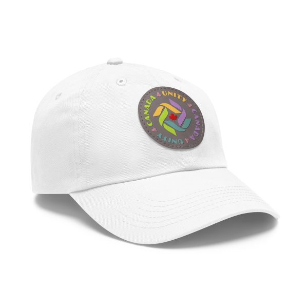 Dad Hat with Leather Patch (Round) - Unity4Canada - Pastels - Image 16