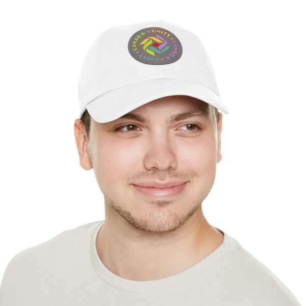 Dad Hat with Leather Patch (Round) - Unity4Canada - Pastels - Image 19