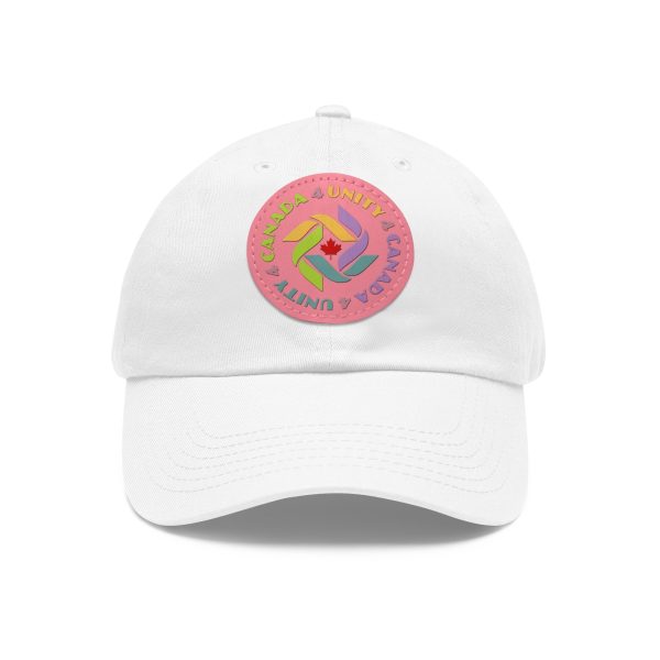 Dad Hat with Leather Patch (Round) - Unity4Canada - Pastels - Image 29