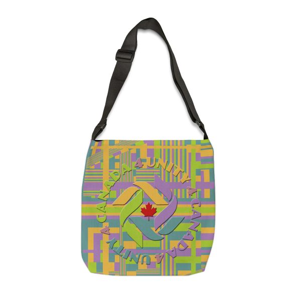 Adjustable Tote Bag (AOP) - Unity4Canada - Pastels - Geometric BG - Image 7