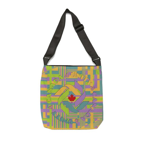 Adjustable Tote Bag (AOP) - Unity4Canada - Pastels - Geometric BG - Image 8