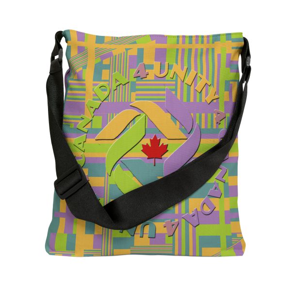 Adjustable Tote Bag (AOP) - Unity4Canada - Pastels - Geometric BG - Image 9