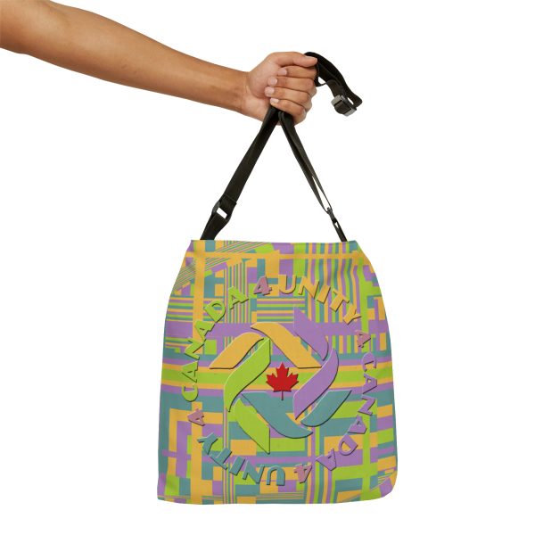 Adjustable Tote Bag (AOP) - Unity4Canada - Pastels - Geometric BG - Image 10