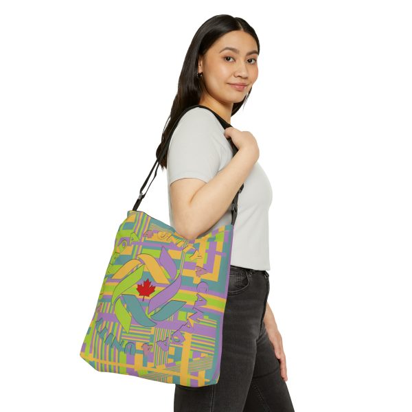 Adjustable Tote Bag (AOP) - Unity4Canada - Pastels - Geometric BG - Image 11