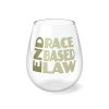 Stemless Wine Glass, 11.75oz - END RACE BASED LAW - Beige - Image 2