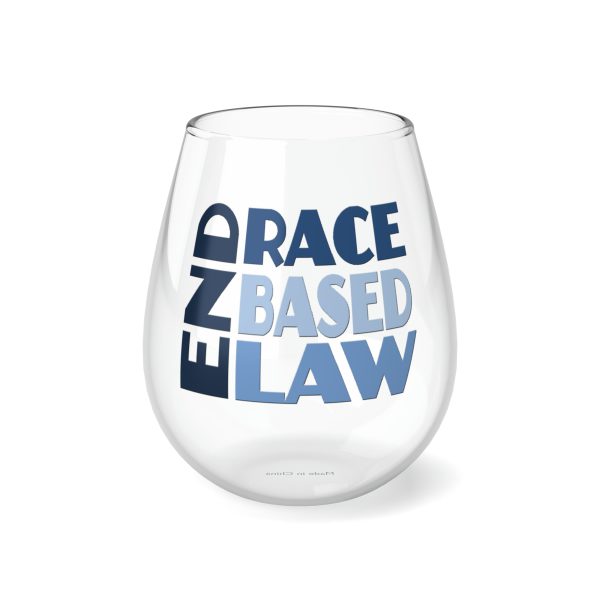 Stemless Wine Glass, 11.75oz  - END RACE BASED LAW - Blues - Image 2