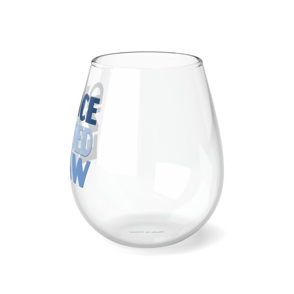 Stemless Wine Glass, 11.75oz  - END RACE BASED LAW - Blues - Image 3