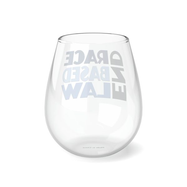 Stemless Wine Glass, 11.75oz  - END RACE BASED LAW - Blues - Image 4