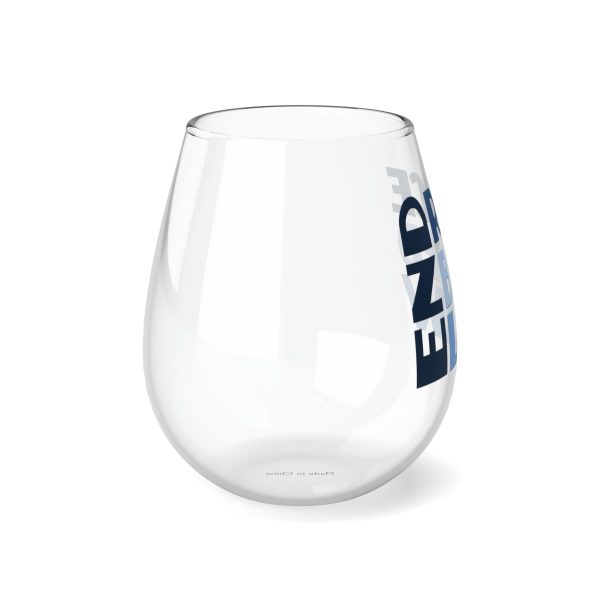 Stemless Wine Glass, 11.75oz  - END RACE BASED LAW - Blues - Image 5