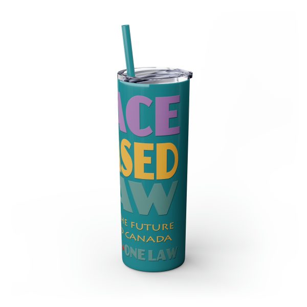 Skinny Tumbler with Straw, 20oz - END RACE BASED LAW Canada - Pastels - Image 4