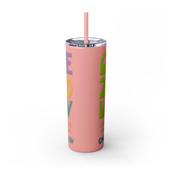 Skinny Tumbler with Straw, 20oz - END RACE BASED LAW Canada - Pastels - Image 19