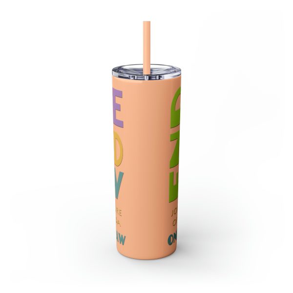 Skinny Tumbler with Straw, 20oz - END RACE BASED LAW Canada - Pastels - Image 63