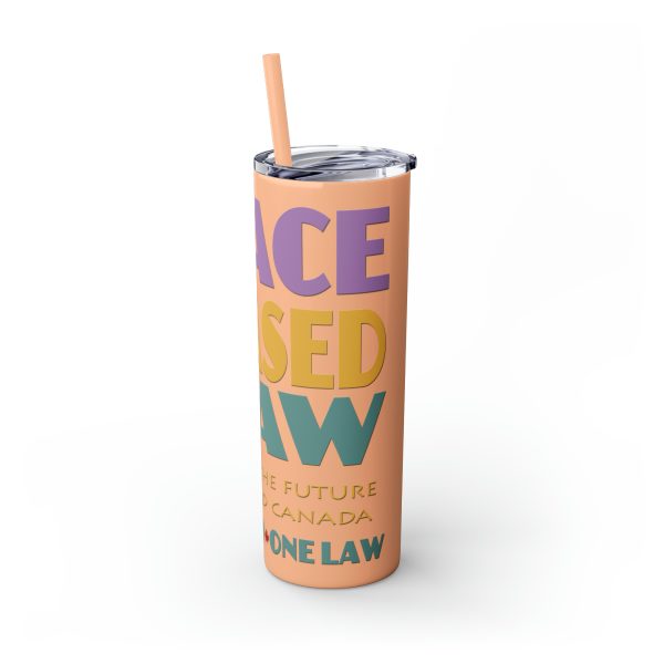 Skinny Tumbler with Straw, 20oz - END RACE BASED LAW Canada - Pastels - Image 64