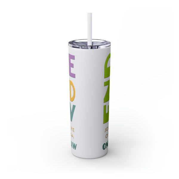 Skinny Tumbler with Straw, 20oz - END RACE BASED LAW Canada - Pastels - Image 67