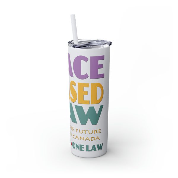 Skinny Tumbler with Straw, 20oz - END RACE BASED LAW Canada - Pastels - Image 68