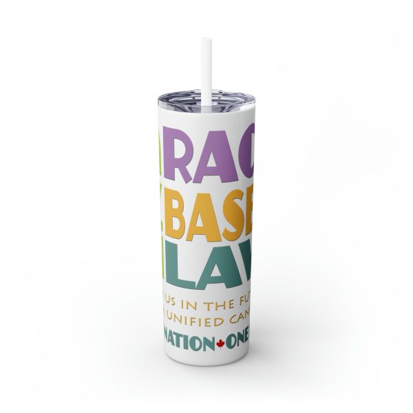 Skinny Tumbler with Straw, 20oz - END RACE BASED LAW Canada - Pastels - Image 73
