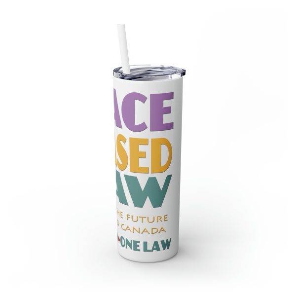 Skinny Tumbler with Straw, 20oz - END RACE BASED LAW Canada - Pastels - Image 76