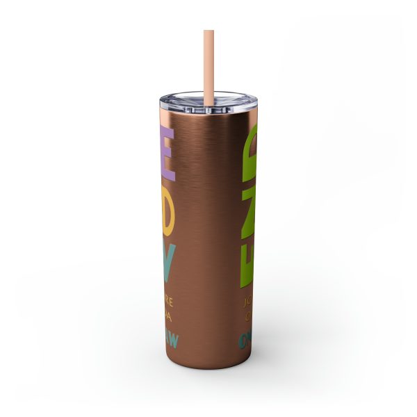 Skinny Tumbler with Straw, 20oz - END RACE BASED LAW Canada - Pastels - Image 79