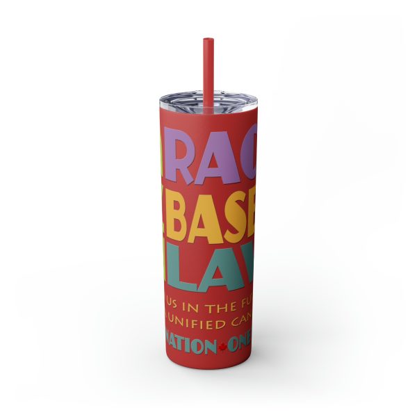 Skinny Tumbler with Straw, 20oz - END RACE BASED LAW Canada - Pastels - Image 37