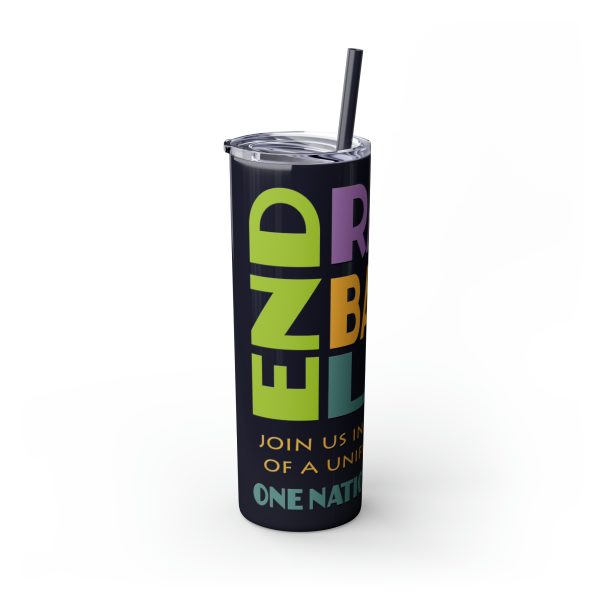 Skinny Tumbler with Straw, 20oz - END RACE BASED LAW Canada - Pastels - Image 22