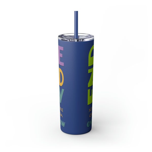 Skinny Tumbler with Straw, 20oz - END RACE BASED LAW Canada - Pastels - Image 47