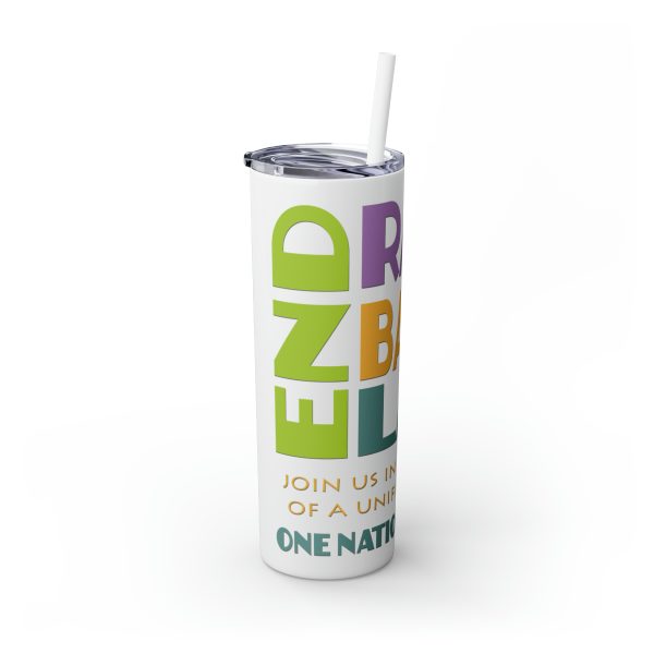 Skinny Tumbler with Straw, 20oz - END RACE BASED LAW Canada - Pastels - Image 10