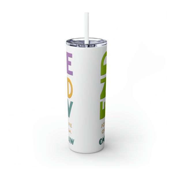 Skinny Tumbler with Straw, 20oz - END RACE BASED LAW Canada - Pastels - Image 11