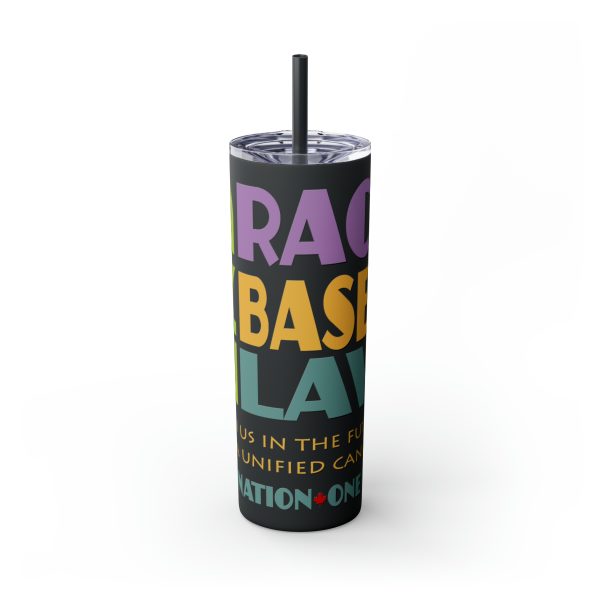 Skinny Tumbler with Straw, 20oz - END RACE BASED LAW Canada - Pastels - Image 53