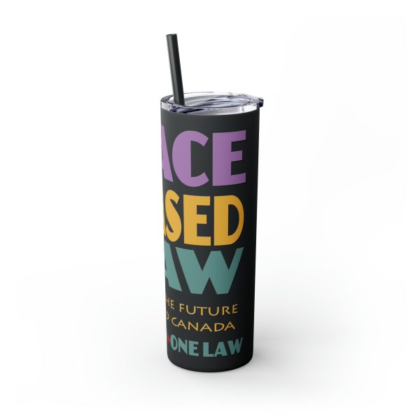 Skinny Tumbler with Straw, 20oz - END RACE BASED LAW Canada - Pastels - Image 56