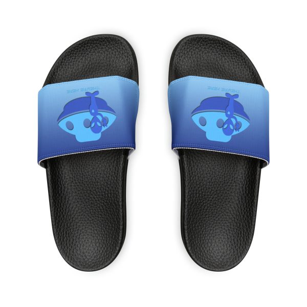 Men's PU Slide Sandals - They're Here - Gradient Blue BG